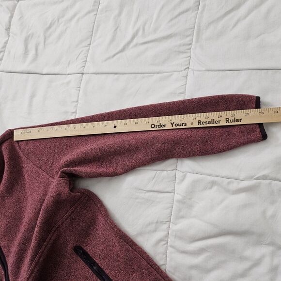 LL Bean Sweater Womens Medium Dark Plum Rose Fleece‎ Half-Zip Pullover Outdoor - Picture 10 of 10